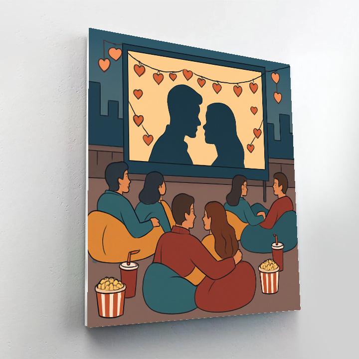 Rooftop Cinema Night Valentines Day Edition Painting by numbers kit