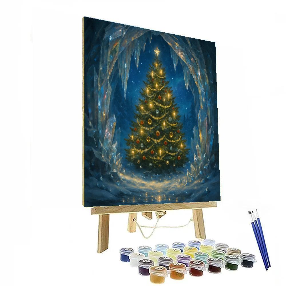 Christmas Tree In A Crystal Cave Paint by numbers art