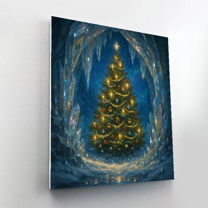 Christmas Tree In A Crystal Cave Paint by numbers art