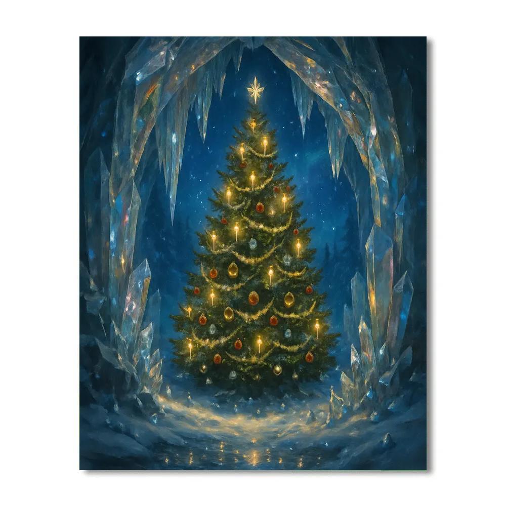 Christmas Tree In A Crystal Cave Paint by numbers art
