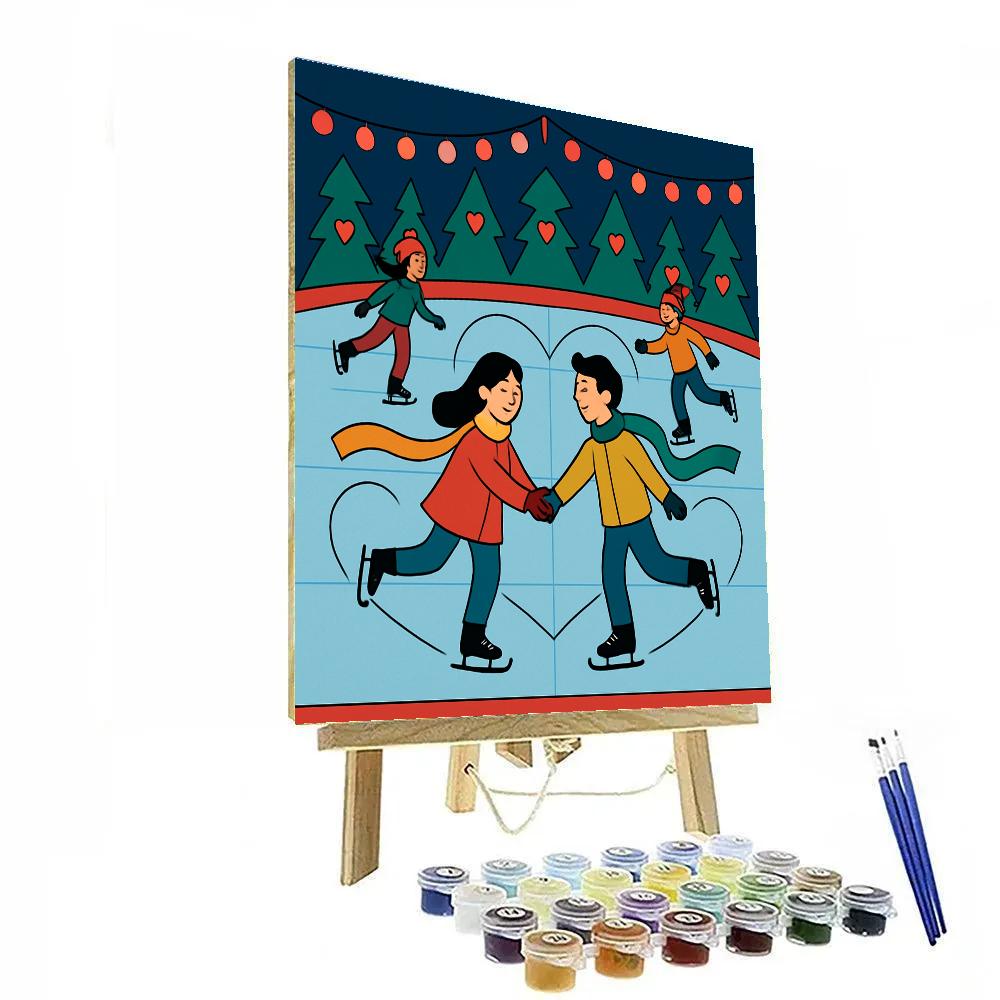 Valentines Day Skating Rink Glow DIY paint by numbers