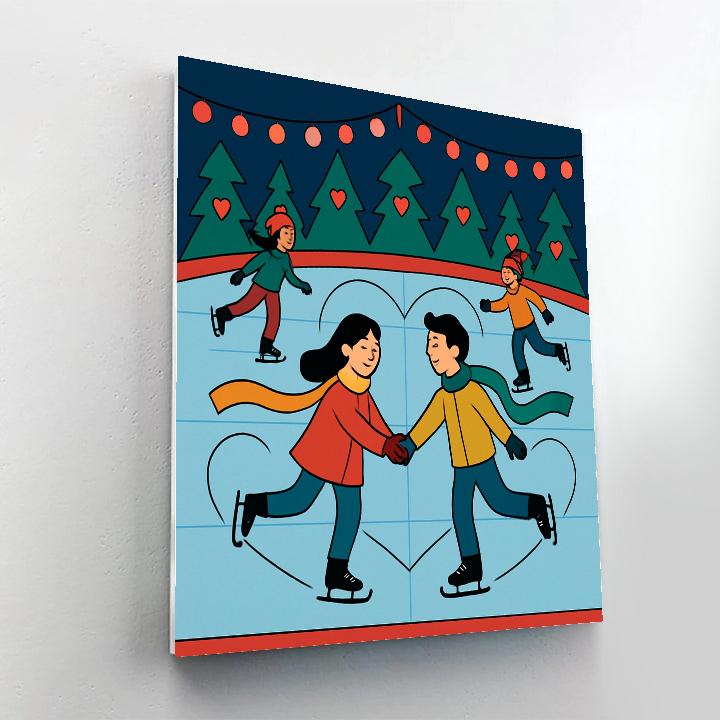 Valentines Day Skating Rink Glow DIY paint by numbers