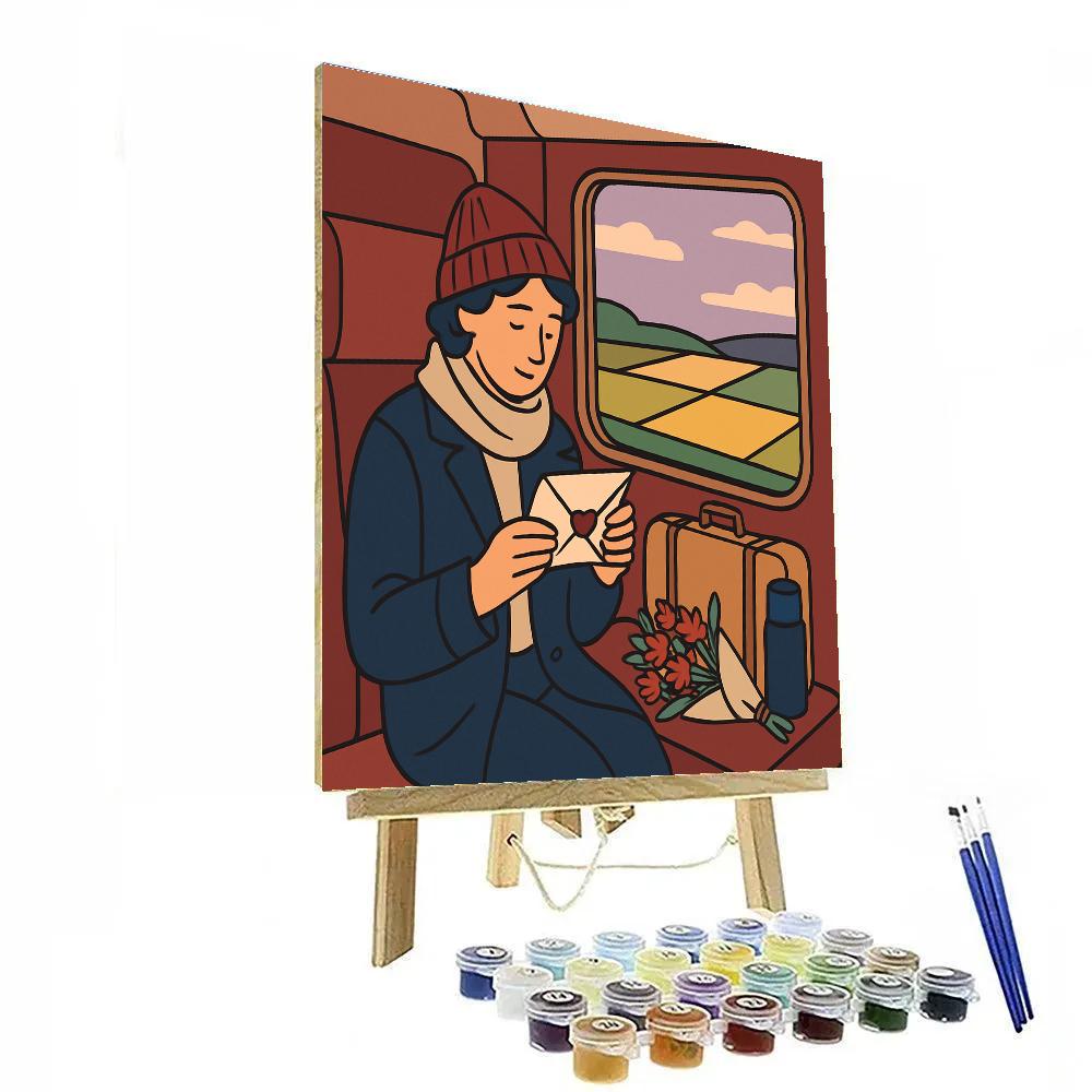 Train Journey Home For Valentines Day Numbered painting kits