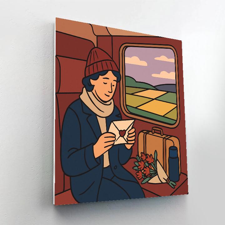 Train Journey Home For Valentines Day Numbered painting kits