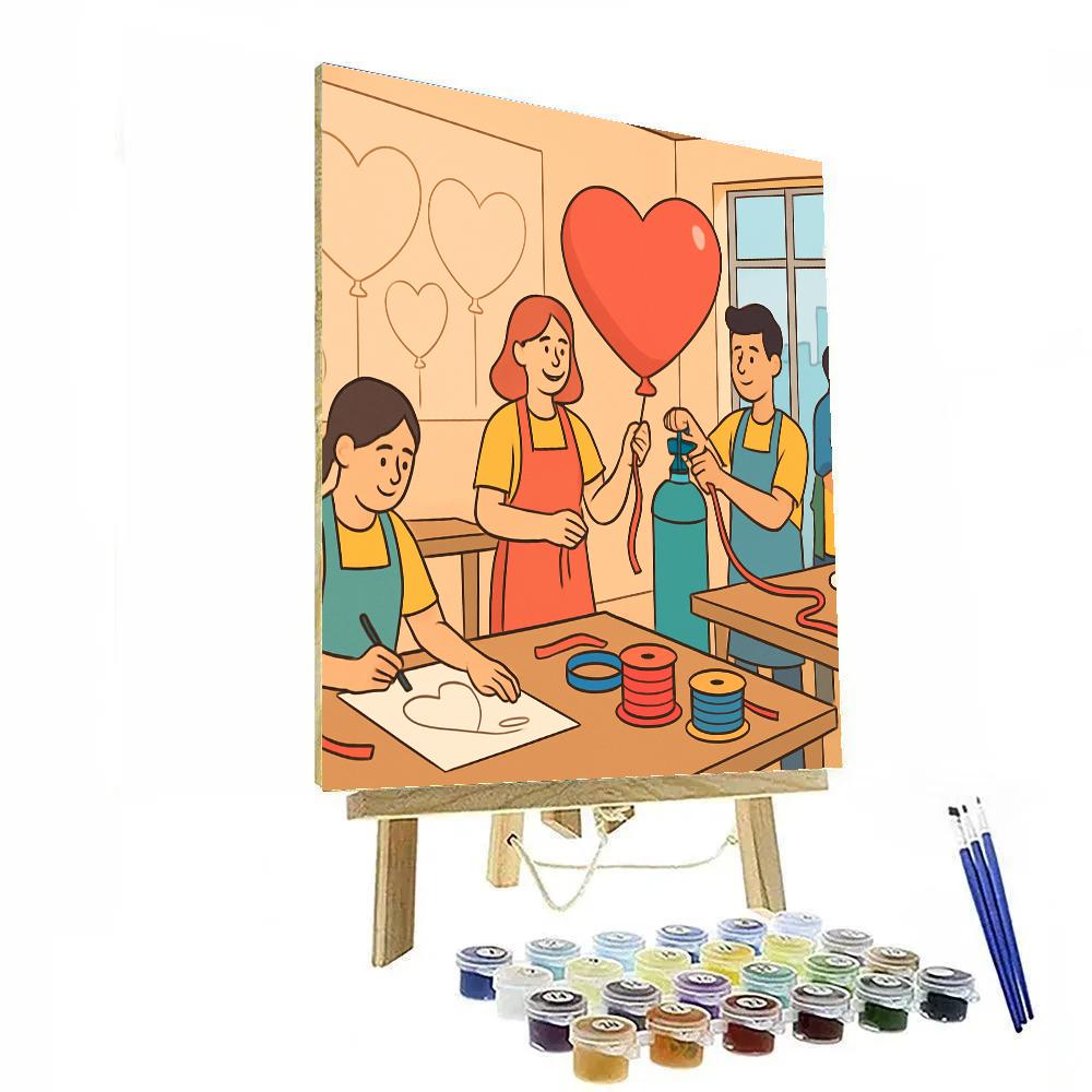 Valentines Day Balloon Workshop paint by numbers