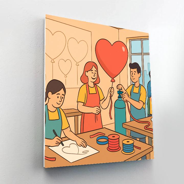 Valentines Day Balloon Workshop paint by numbers