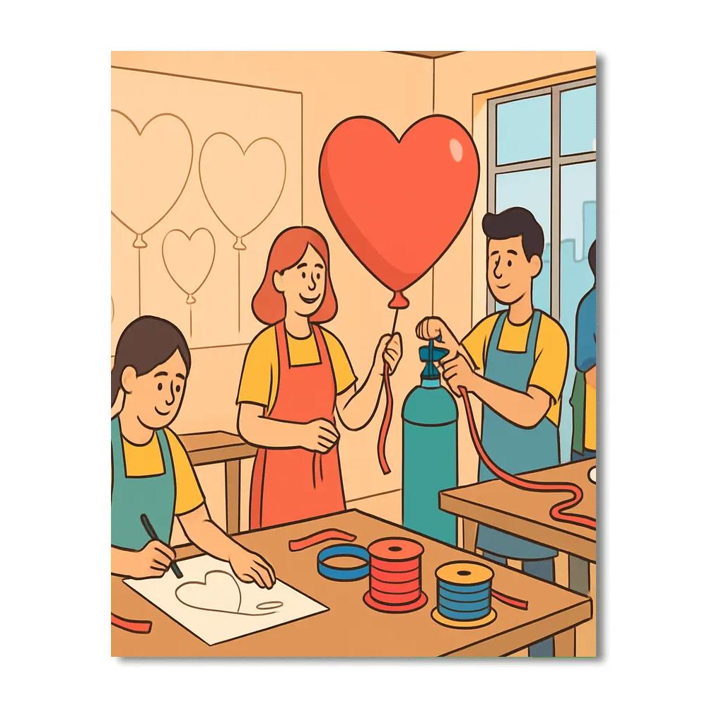 Valentines Day Balloon Workshop paint by numbers
