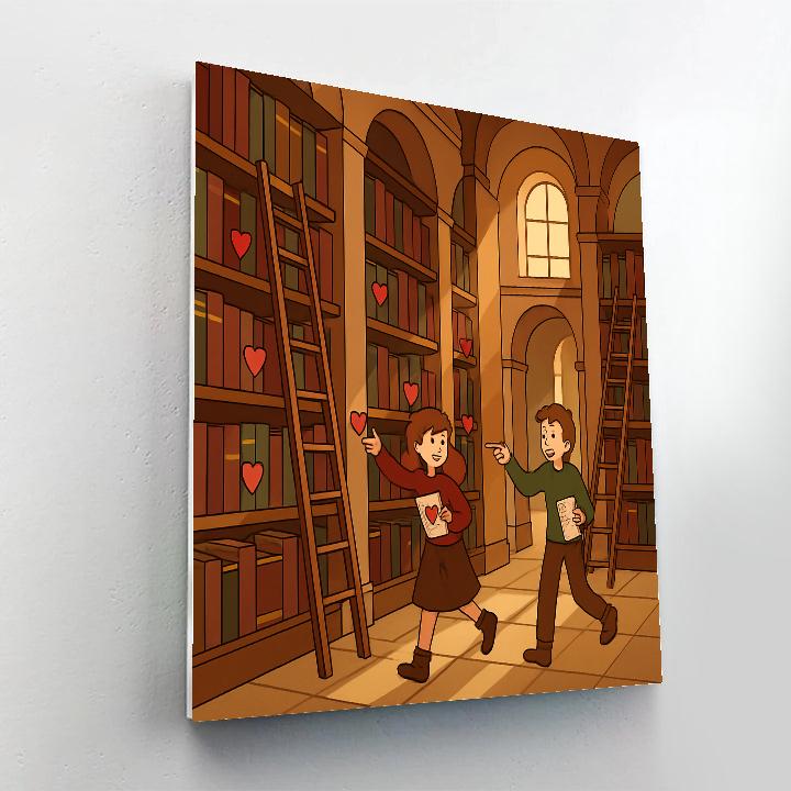 Valentines Day Library Treasure Hunt paint by color