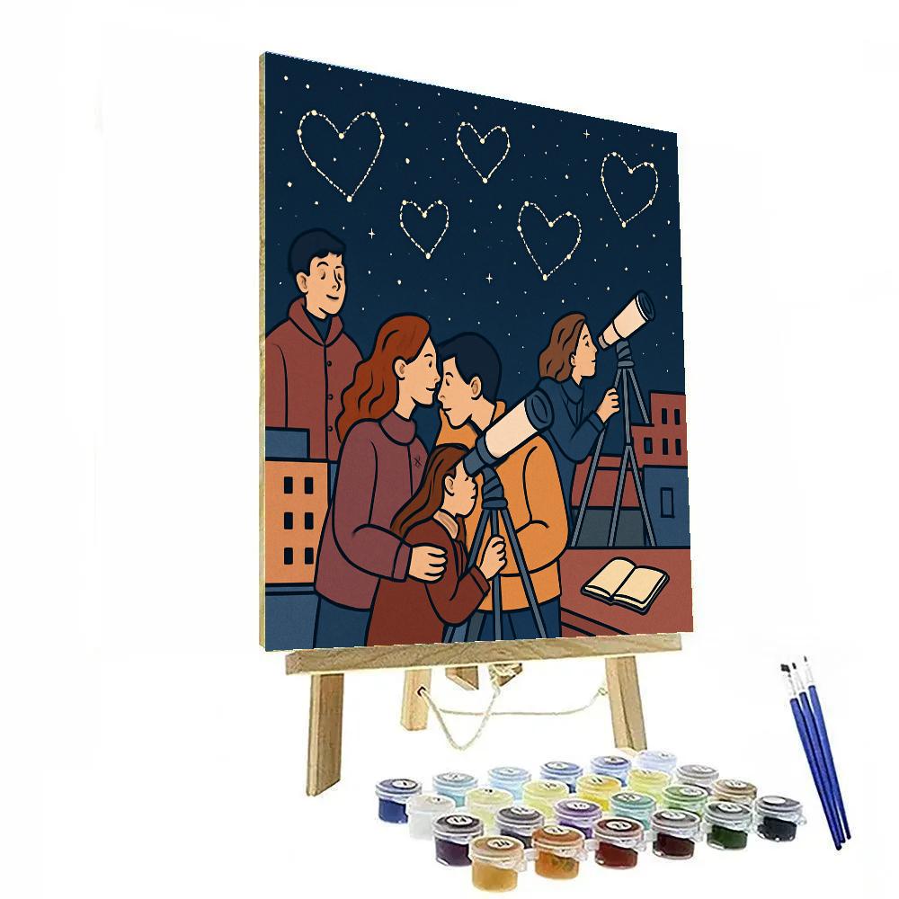 Valentines Day Astronomy Club Night painting number kit