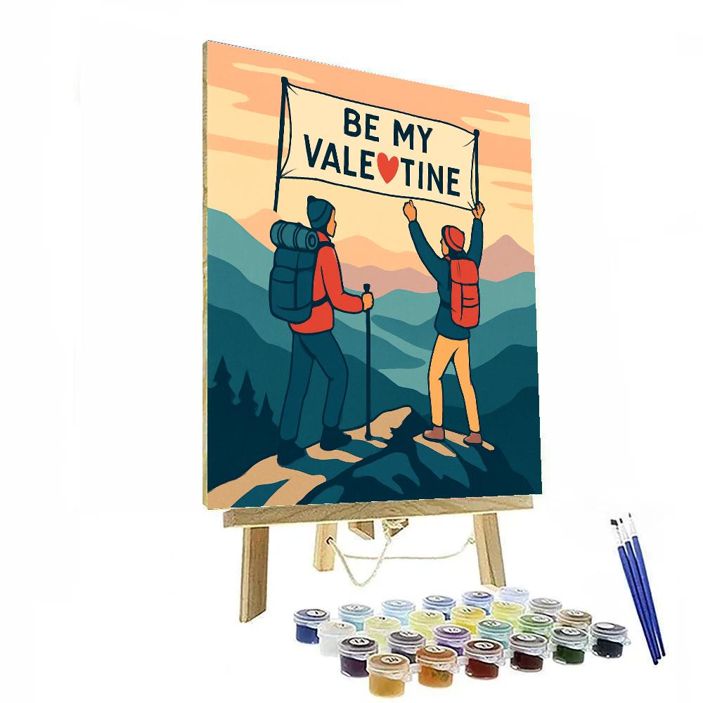 Mountain Overlook Valentines Day Sunrise paint by color