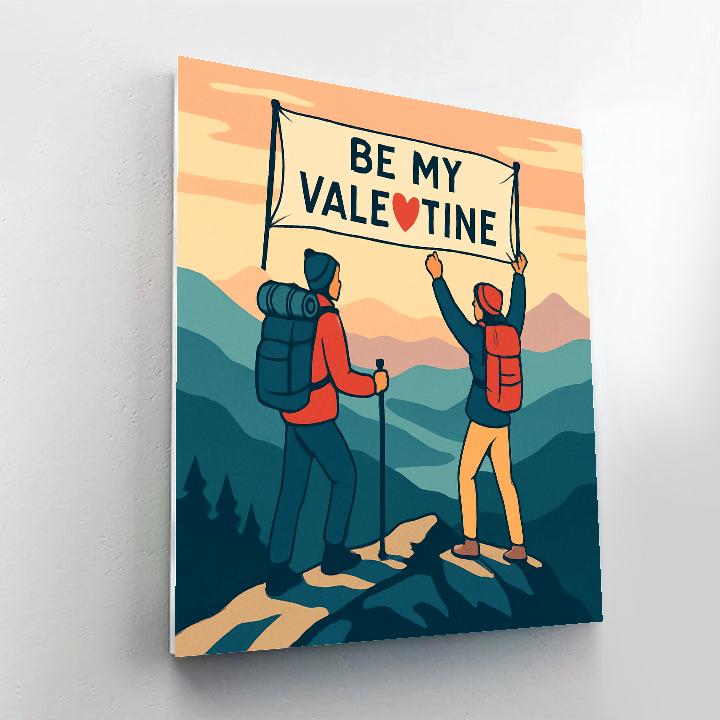 Mountain Overlook Valentines Day Sunrise paint by color