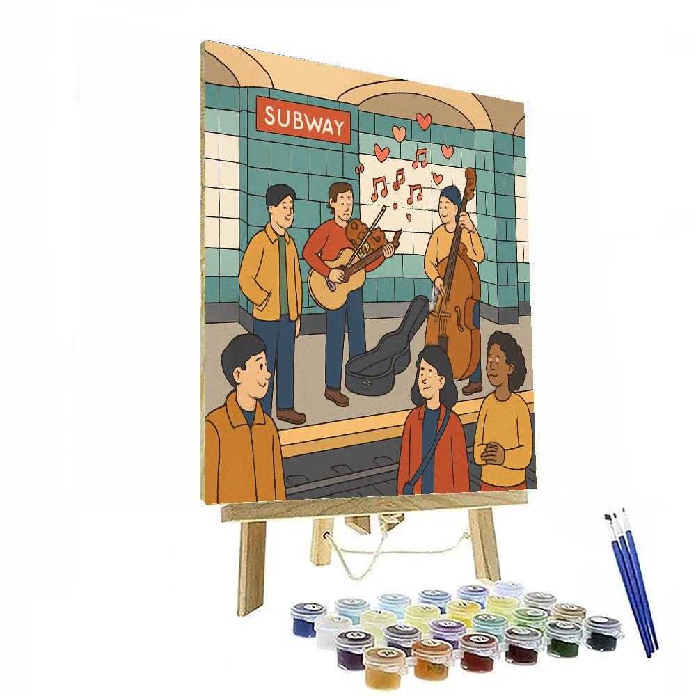 Subway Musicians Valentines Day Melody Painting by numbers kit