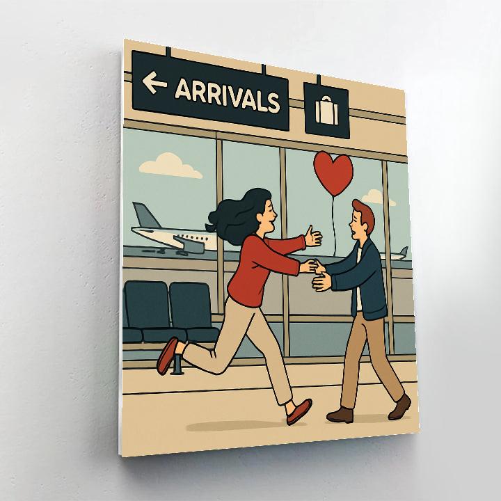 Valentines Day Airport Reunion Gate Paint by numbers art