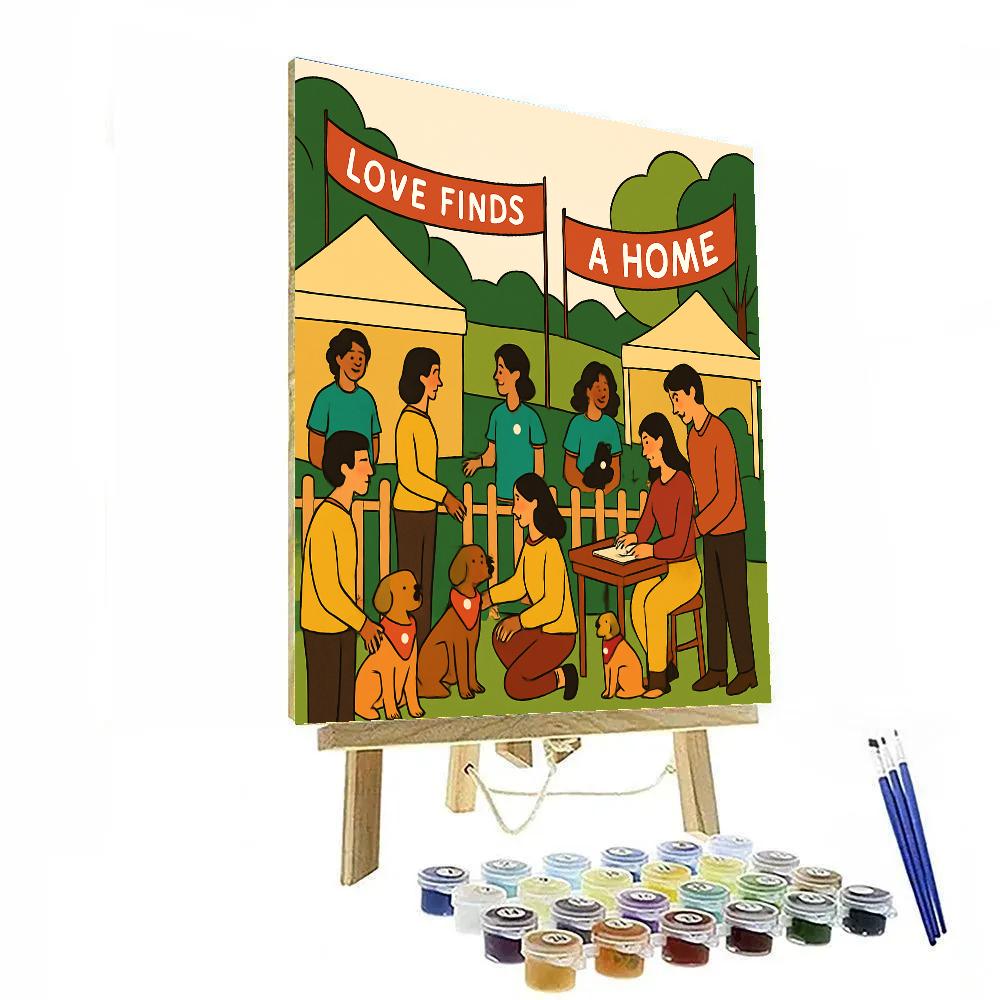 Pet Adoption Fair Valentines Day Painting by numbers kit