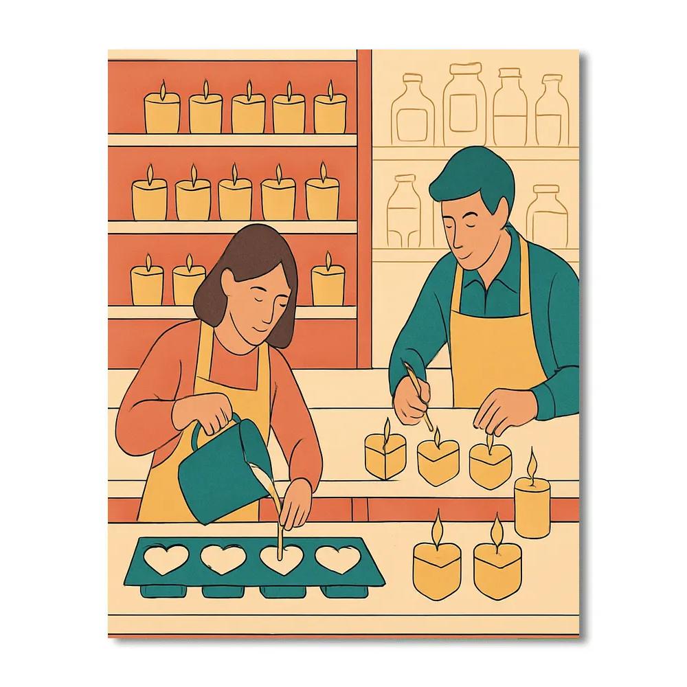 Valentines Day Artisan Candle Studio paint by color