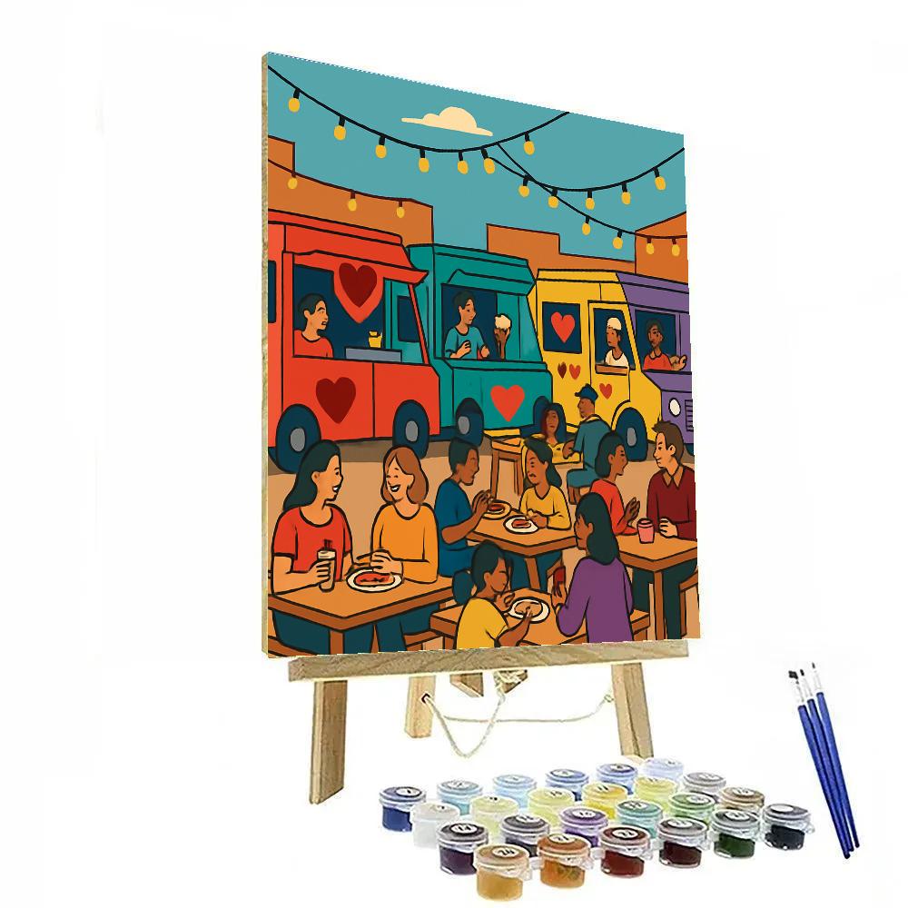 Valentines Day Street Food Festival Numbered painting kits