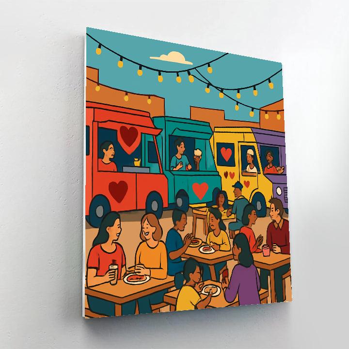 Valentines Day Street Food Festival Numbered painting kits
