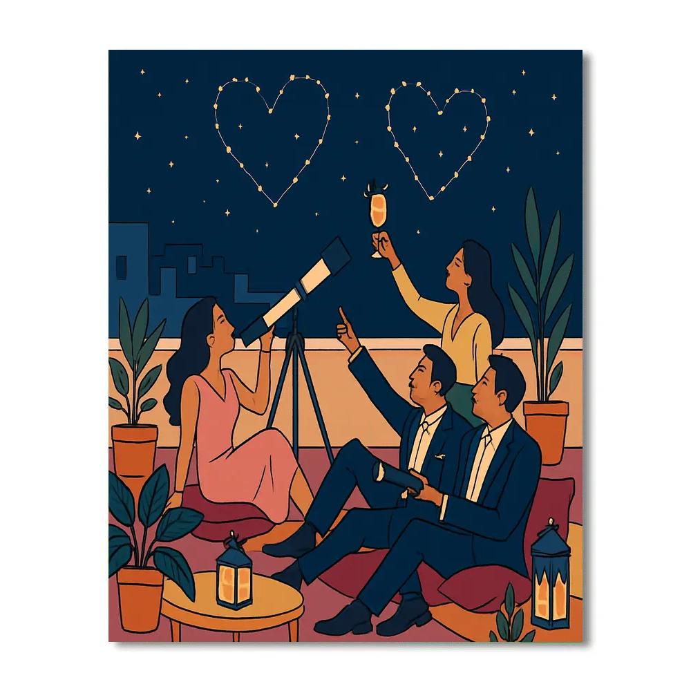 Stargazer Terrace Valentines Day Soiree paint by numbers