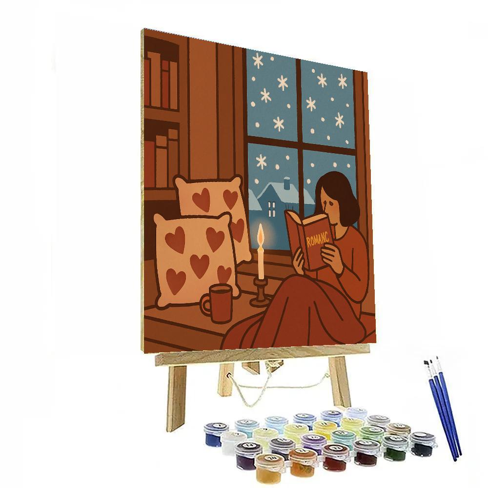 Valentines Day Candlelit Reading Nook Number painting