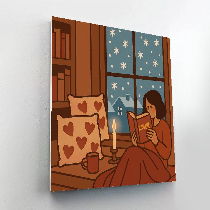 Valentines Day Candlelit Reading Nook Number painting