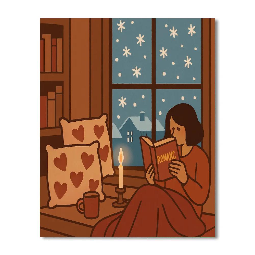 Valentines Day Candlelit Reading Nook Number painting