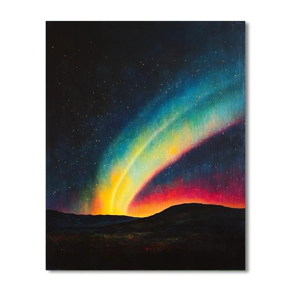 Caravaggio Inspired Aurora Over Silent Ridge DIY paint by numbers