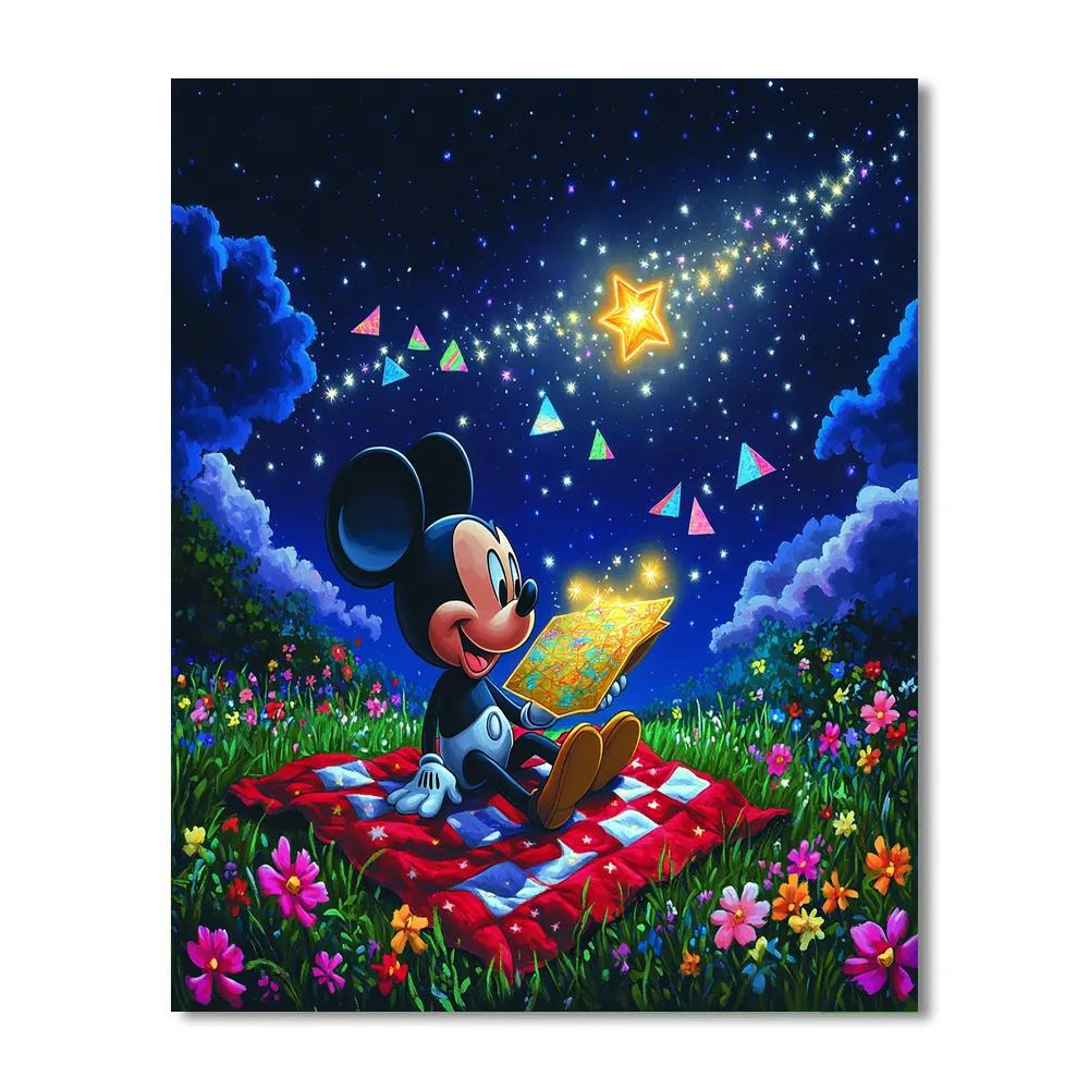 Mickey Mouse Star Map Picnic Painting by numbers kit