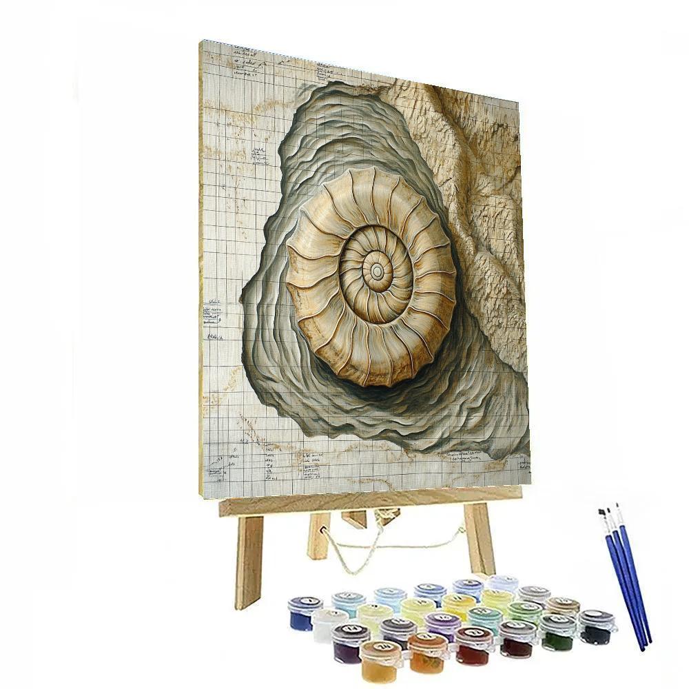 Leonardo Da Vinci Inspired Fossil Spiral And River Silt Patterns DIY paint by numbers