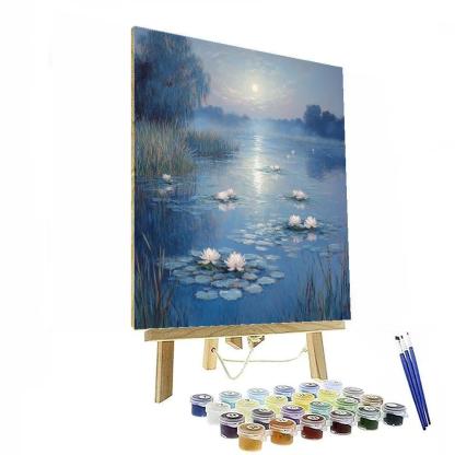 Claude Monet Inspired Water Lilies And Moonlight Numbered painting kits