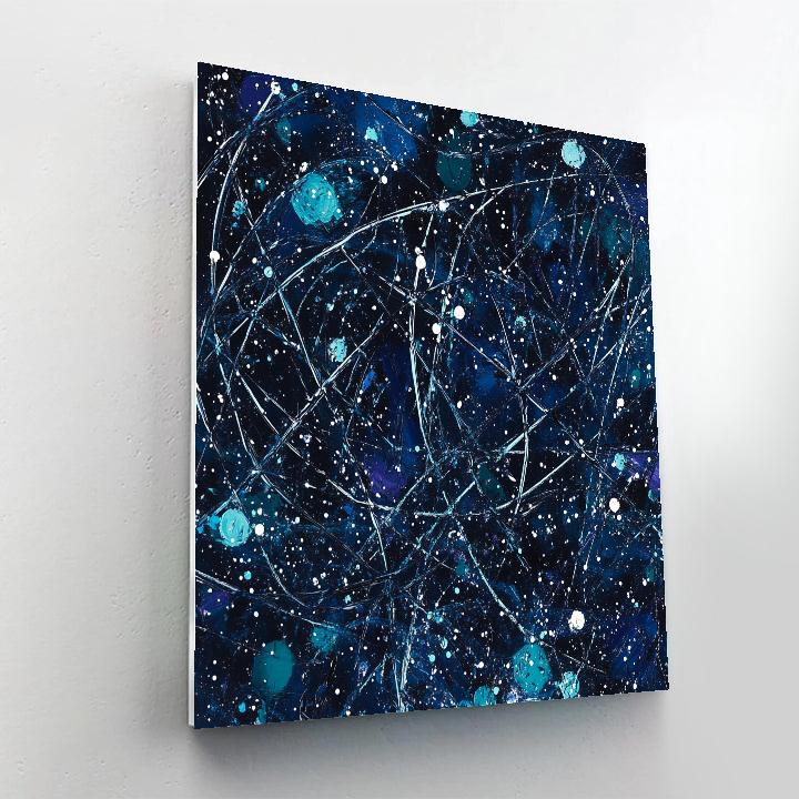Jackson Pollock Inspired Aurora Static Over Midnight Tundra Paint by numbers art