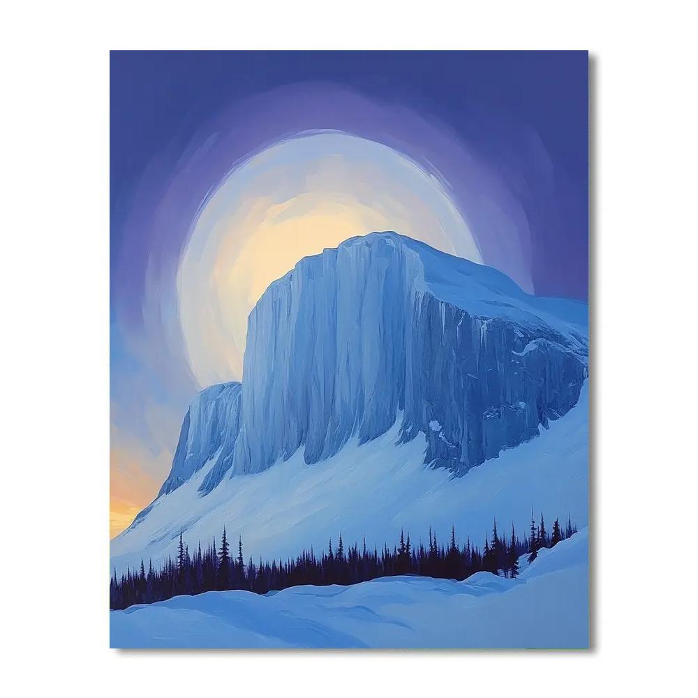 Lawren Harris Inspired Cathedral Ridge Under Polar Halo paint by numbers