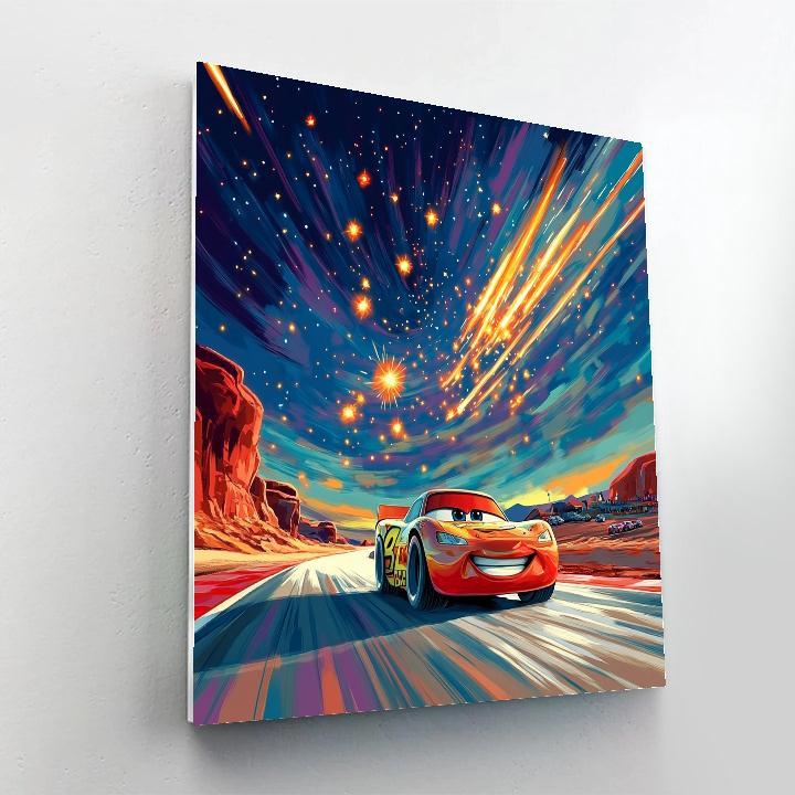 Lightning McQueen Meteor Track Dash paint by number