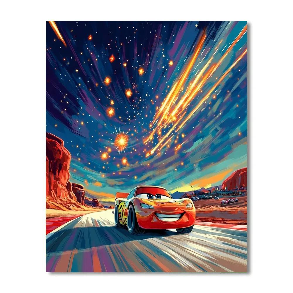 Lightning McQueen Meteor Track Dash paint by number