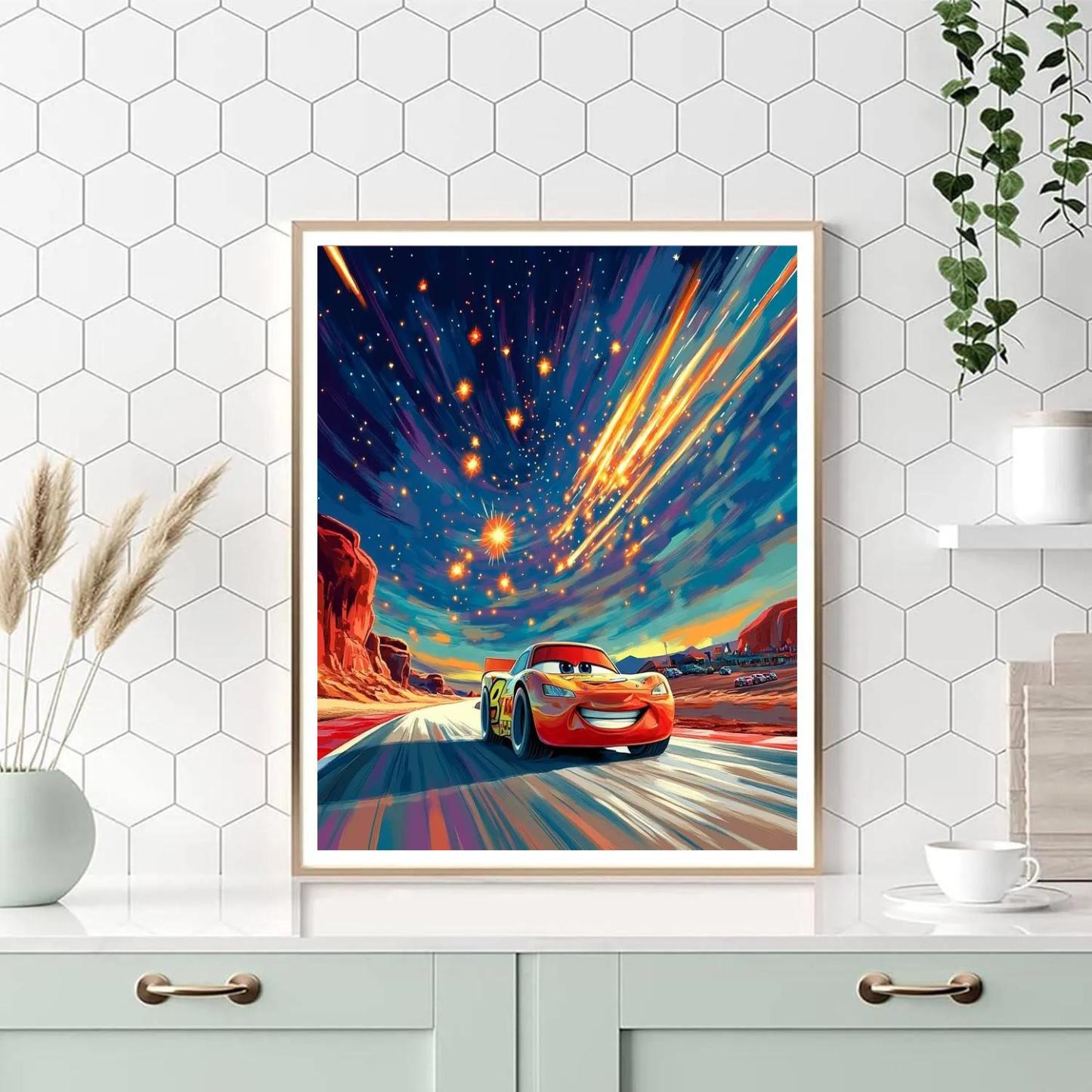 Lightning McQueen Meteor Track Dash paint by number