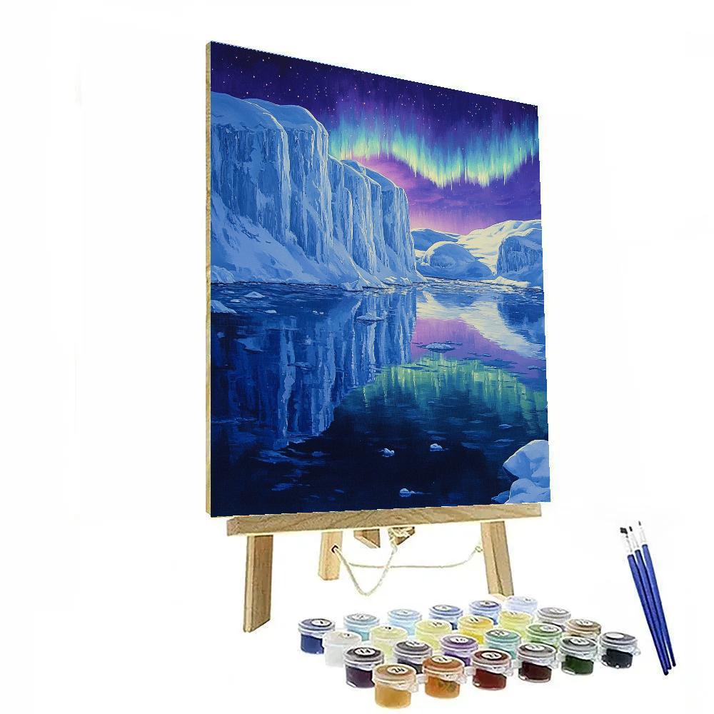 Lawren Harris Inspired Silent Fjord With Violet Aurora Veil Number painting