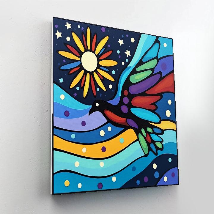 Norval Morrisseau Inspired Thunderbird Of Auroral Sky Currents Numbered painting kits