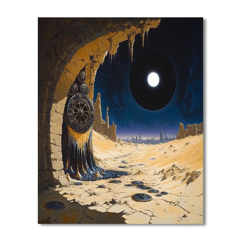 Salvador Dali Inspired Desert Eclipse Clockwork Painting by numbers kit