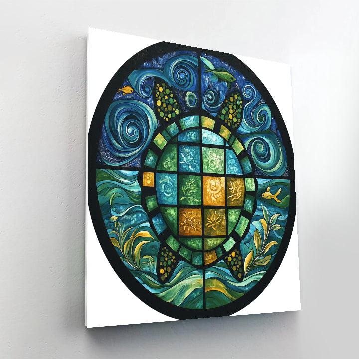 Norval Morrisseau Inspired Turtle Of The Cosmic Tide Pools paint by numbers