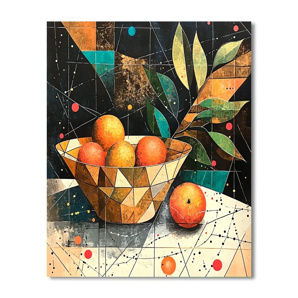 Pablo Picasso Inspired Geometric Still Life Of Constellation Fruits Painting by numbers kit