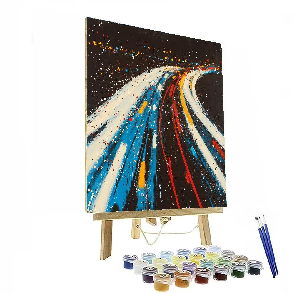 Jackson Pollock Inspired Citylights Traffic Energy Paint by numbers kits