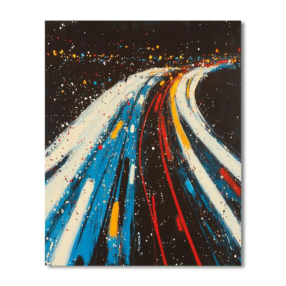 Jackson Pollock Inspired Citylights Traffic Energy Paint by numbers kits