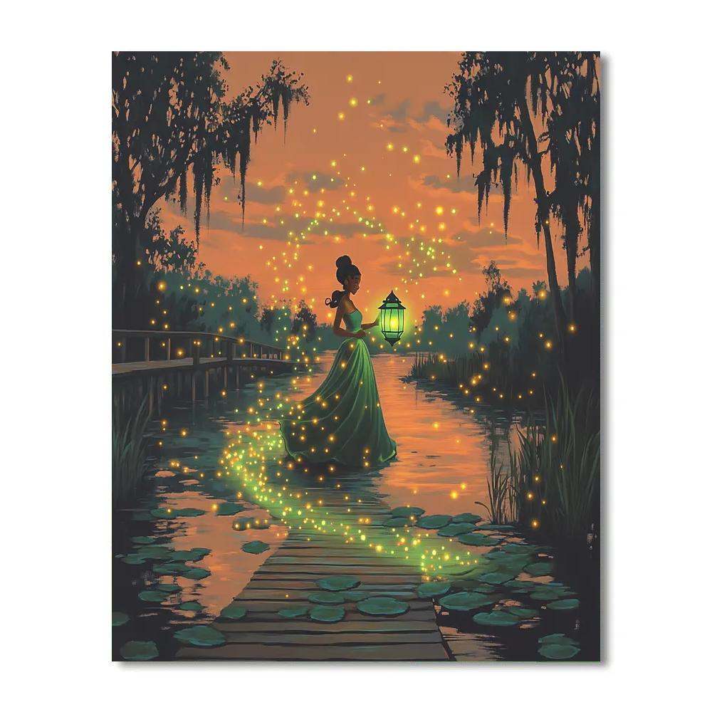 Princess Tiana Firefly Lantern Parade paint by color