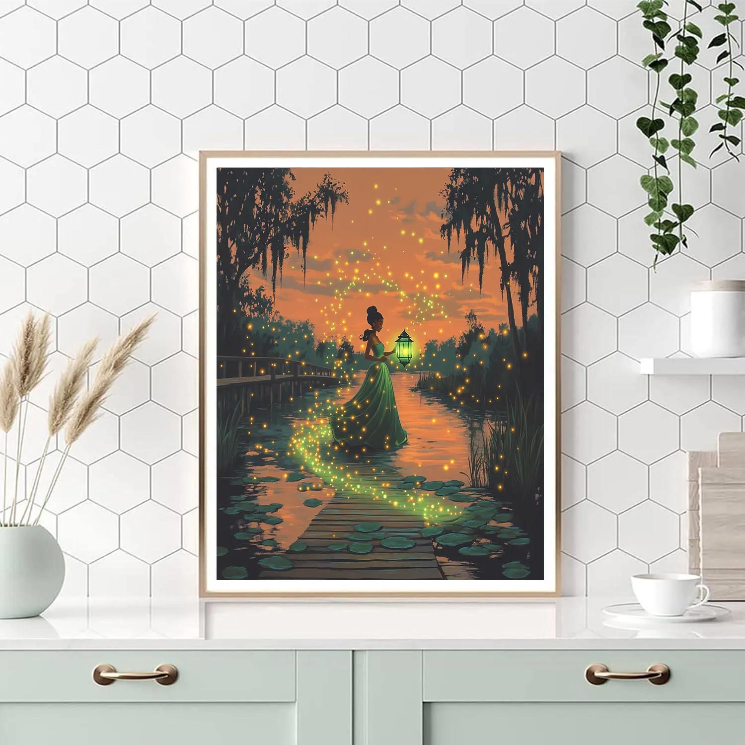 Princess Tiana Firefly Lantern Parade paint by color