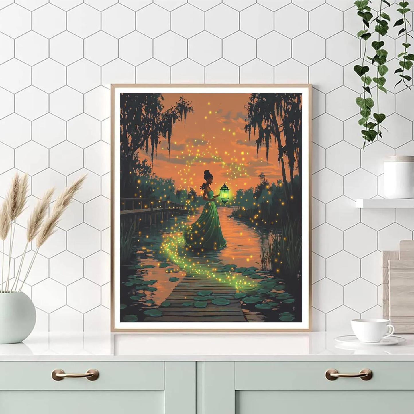 Princess Tiana Firefly Lantern Parade paint by color