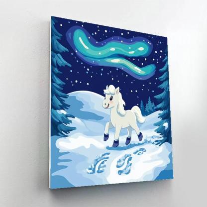Sven Northern Lights Snow Trail Paint by numbers kits