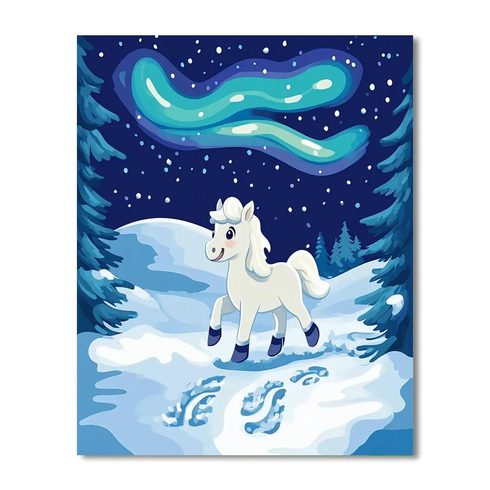 Sven Northern Lights Snow Trail Paint by numbers kits