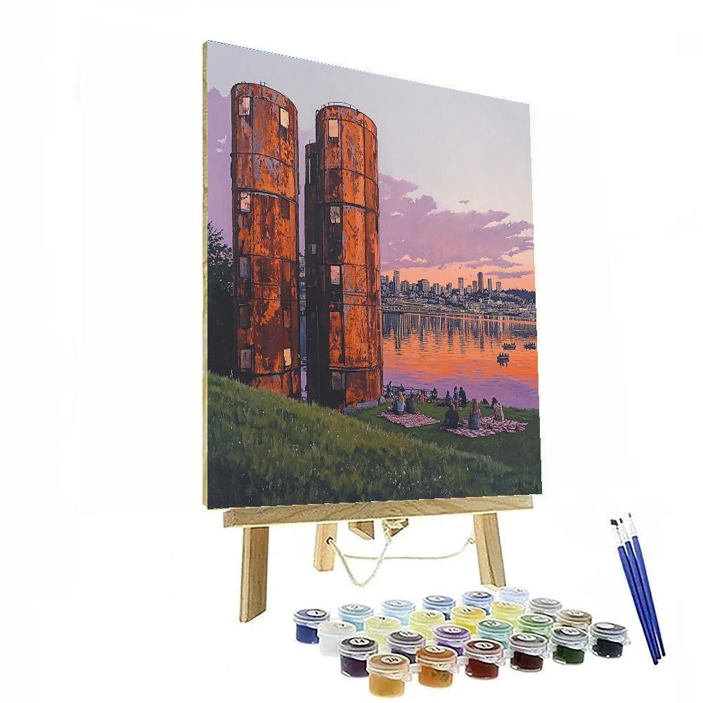 Industrial Gasworks Park Overlook Of Seattle Skyline United States Paint by numbers kits