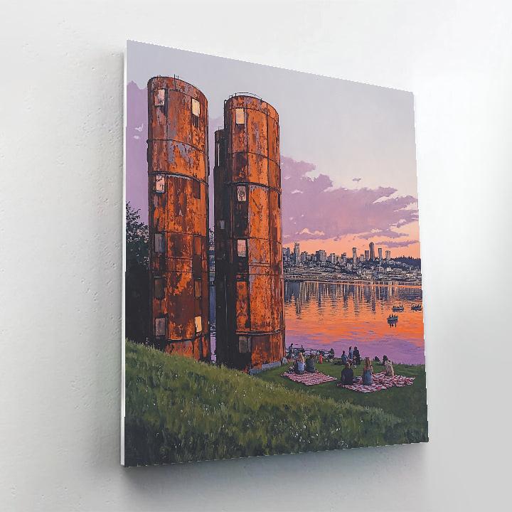 Industrial Gasworks Park Overlook Of Seattle Skyline United States Paint by numbers kits