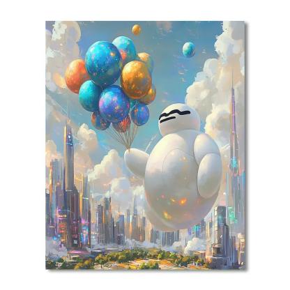 Baymax Balloon Planet Rescue Numbered painting kits