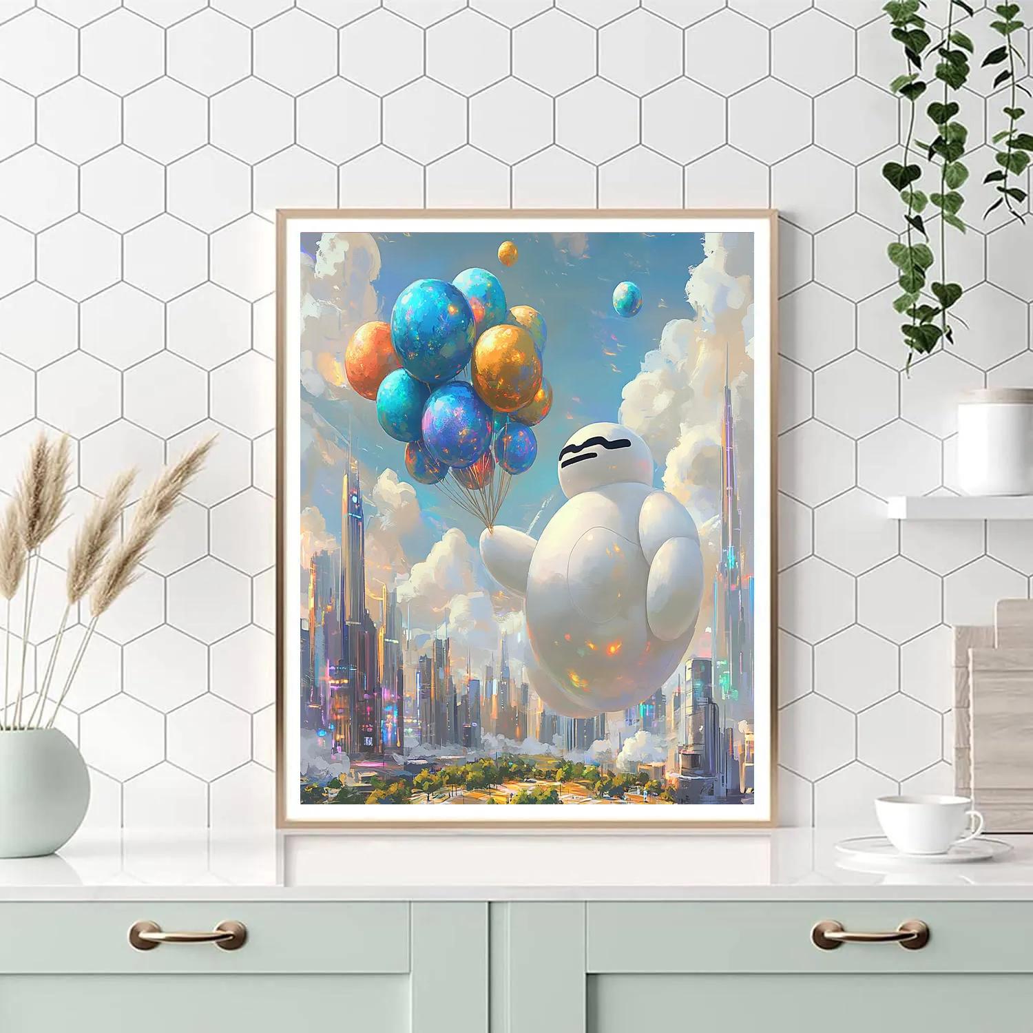 Baymax Balloon Planet Rescue Numbered painting kits